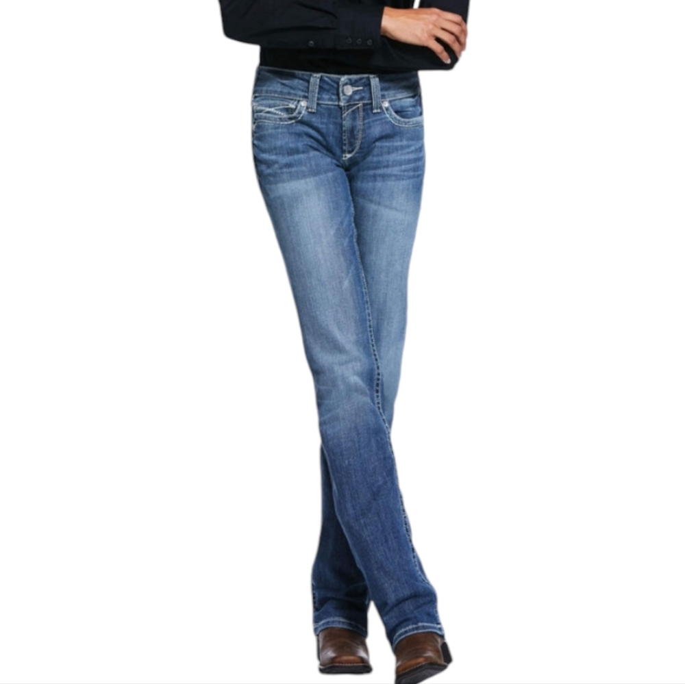 Ariat western Riding Jeans Low Rise Straight Leg Denim Dark Wash Women's Size 30